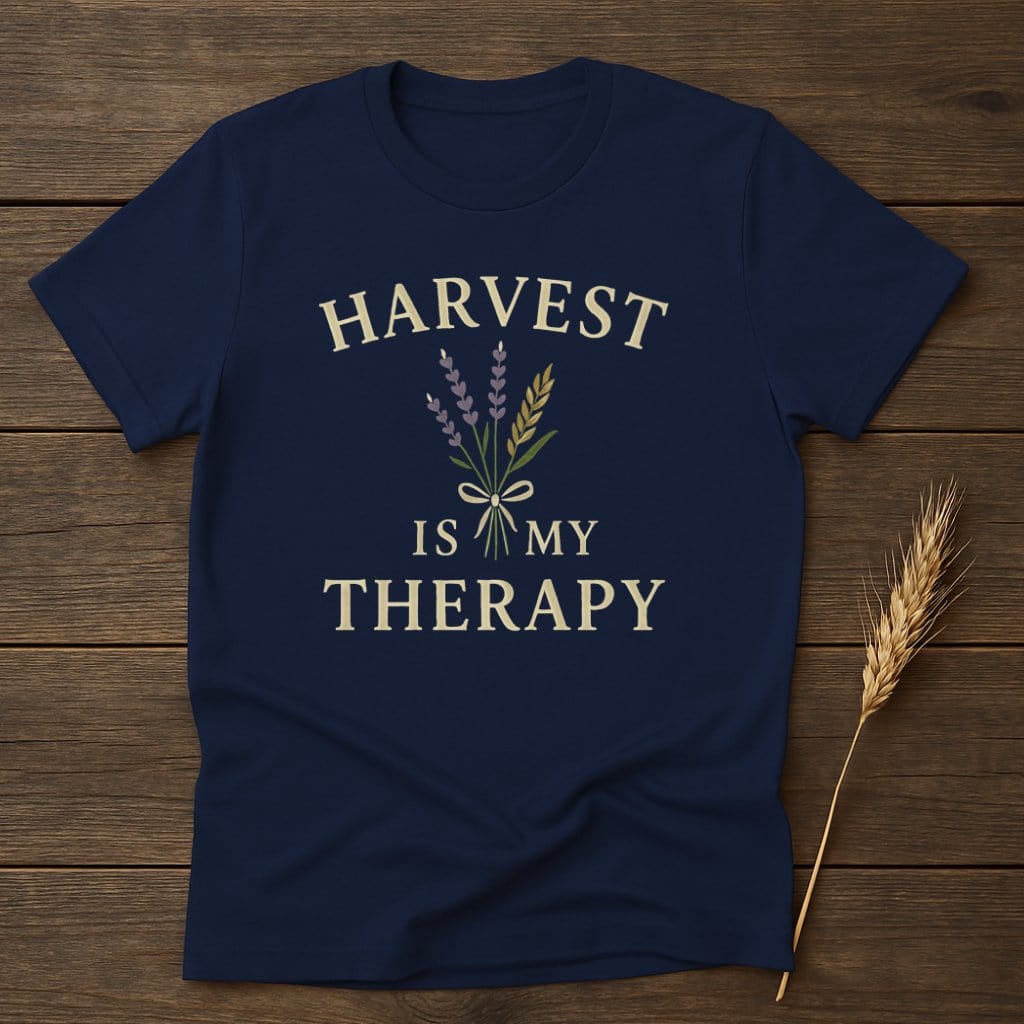 MyDesigns Physical Item S / Navy Harvest Is My Therapy T-Shirt