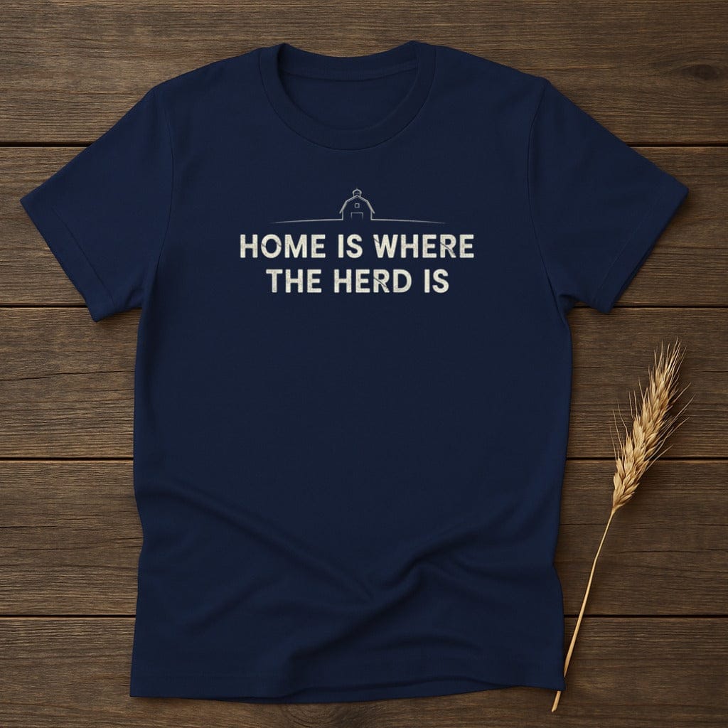 MyDesigns Physical Item S / Navy Home Is Where The Herd Is T-Shirt