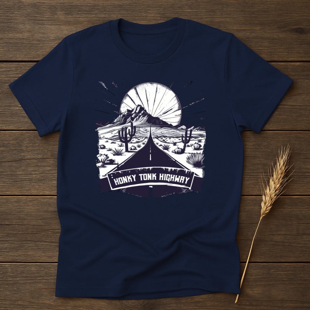 MyDesigns Physical Item S / Navy Honky Tonk Highway Adventure T-Shirt