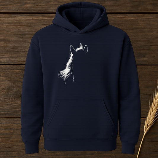 MyDesigns Physical Item S / Navy Horse Silhouette Hoodie