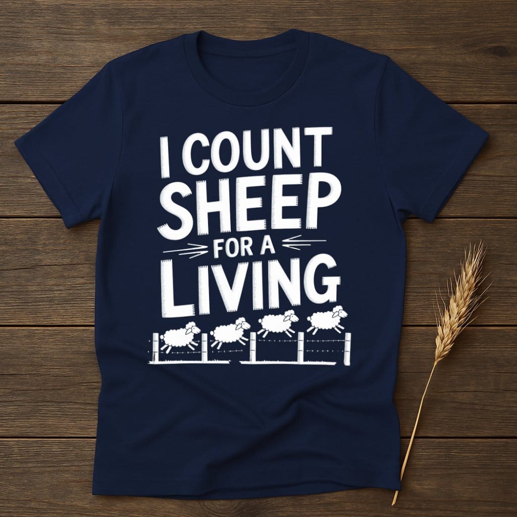 MyDesigns Physical Item S / Navy I count sheep for a living T-Shirt