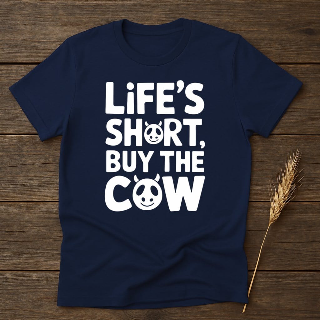 MyDesigns Physical Item S / Navy Life's Short Buy The Cow T-Shirt
