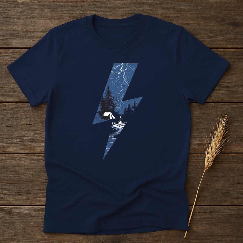 MyDesigns Physical Item S / Navy Lightning Forest T-Shirts