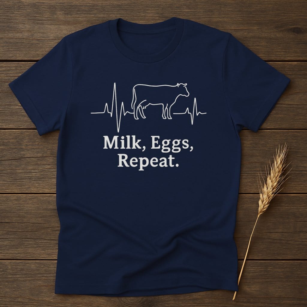 MyDesigns Physical Item S / Navy Milk Eggs Repeat T-Shirts