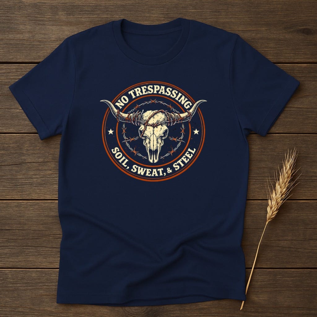 MyDesigns Physical Item S / Navy No Trespassing Steel T-Shirt