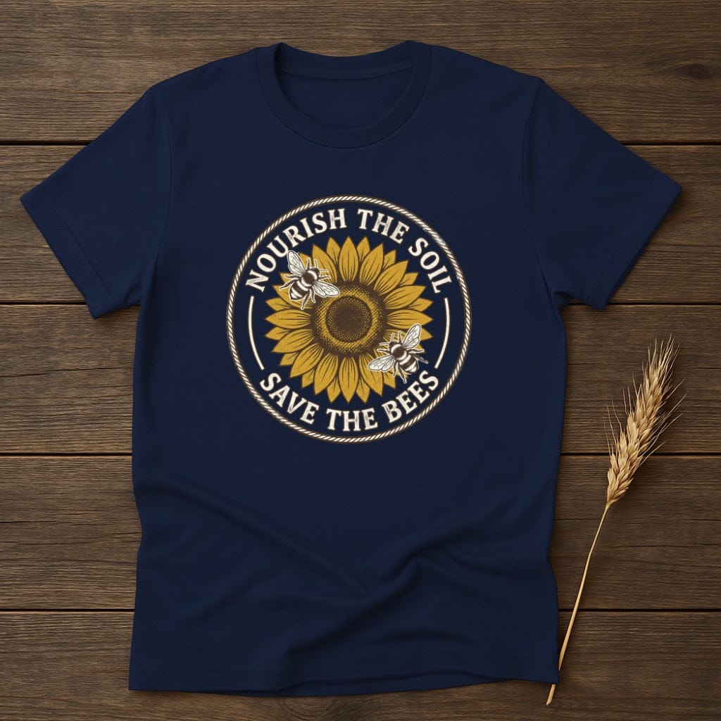 MyDesigns Physical Item S / Navy Nourish The Soil Save The Bees T-Shirt