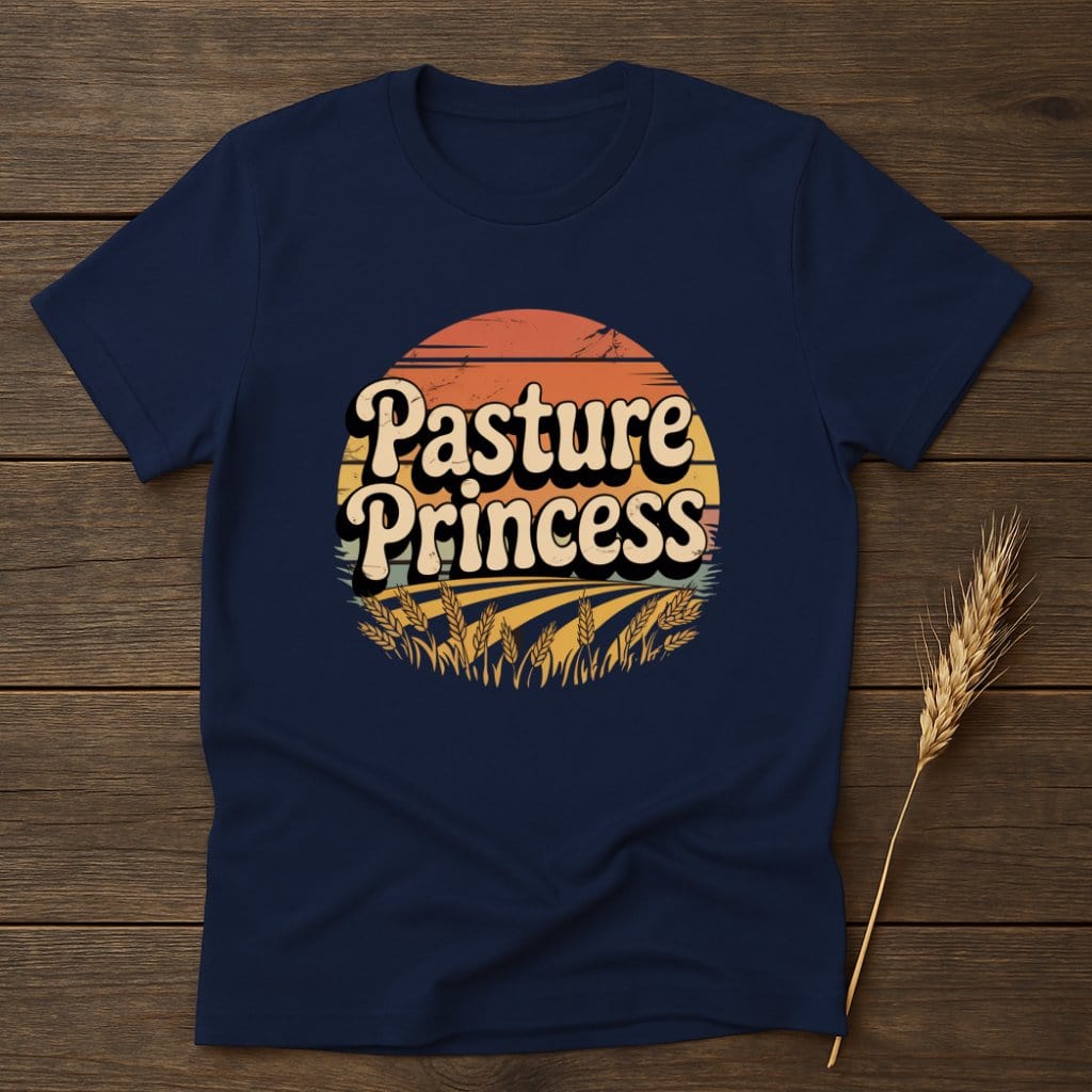 MyDesigns Physical Item S / Navy Pasture Princess Retro T-Shirts
