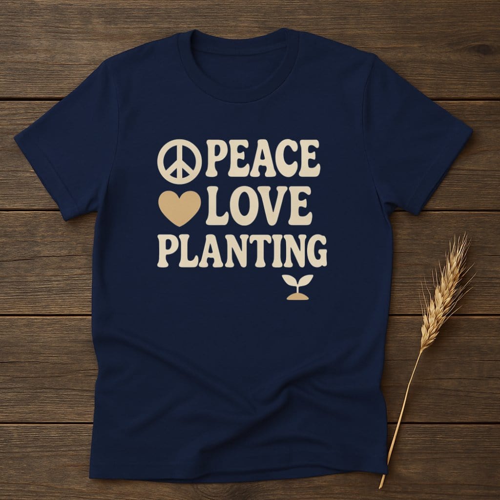 MyDesigns Physical Item S / Navy Peace Love Planting T-Shirt