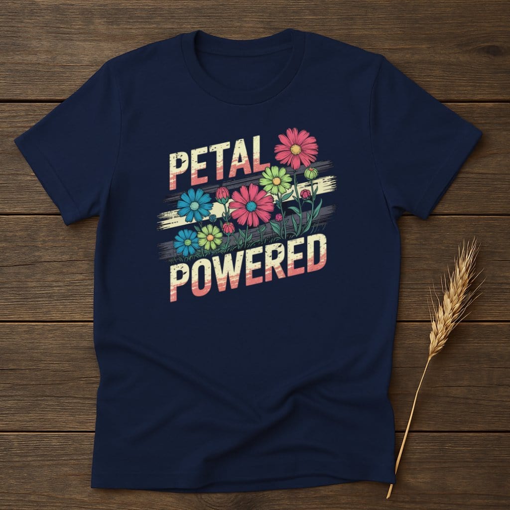 MyDesigns Physical Item S / Navy Petal Powered Flowers T-Shirt