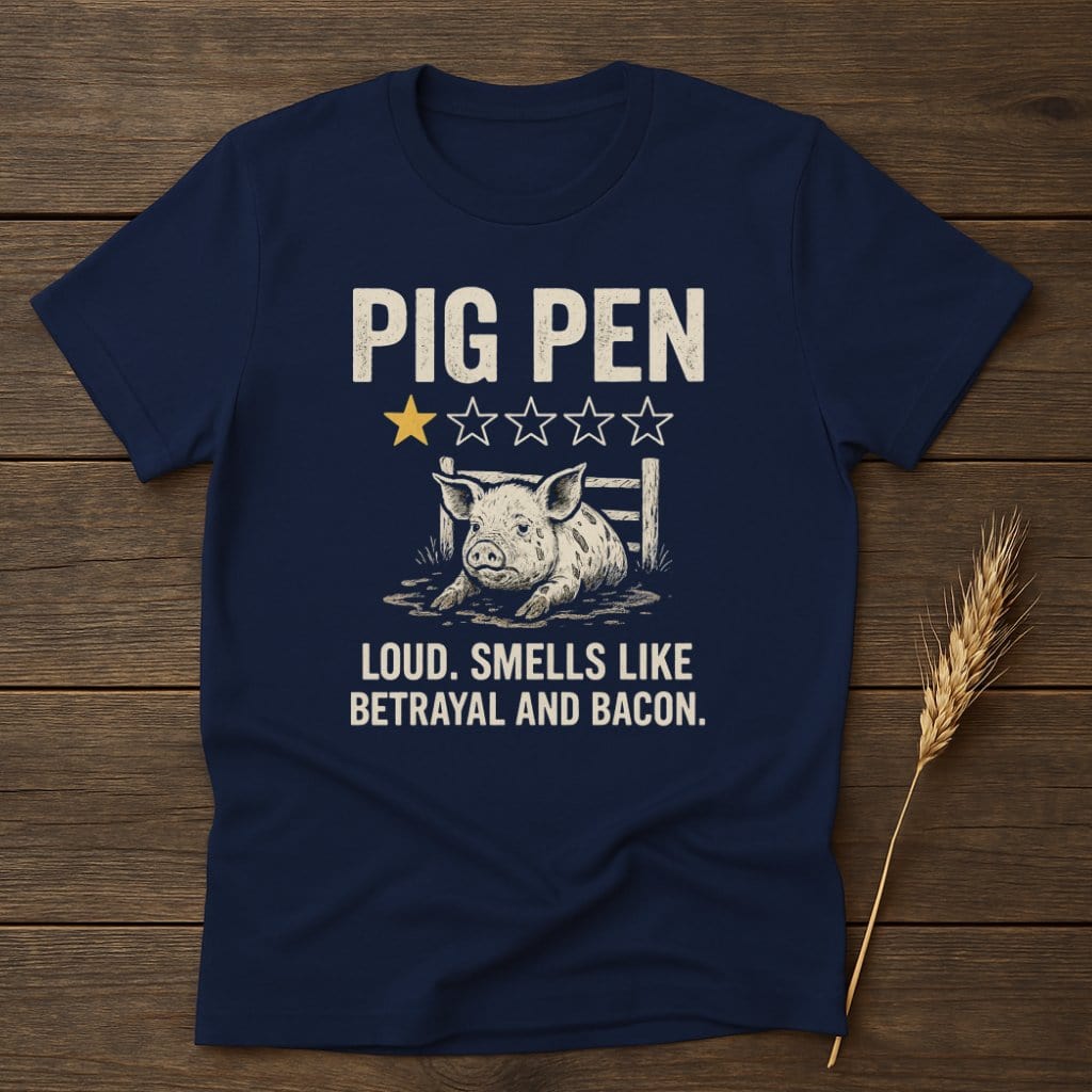 MyDesigns Physical Item S / Navy Pig Pen Review T-Shirt