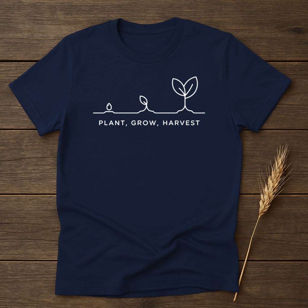 MyDesigns Physical Item S / Navy Plant Grow Harvest T-Shirt
