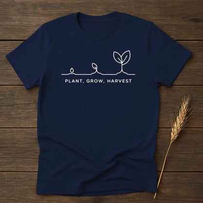 MyDesigns Physical Item S / Navy Plant Grow Harvest T-Shirt