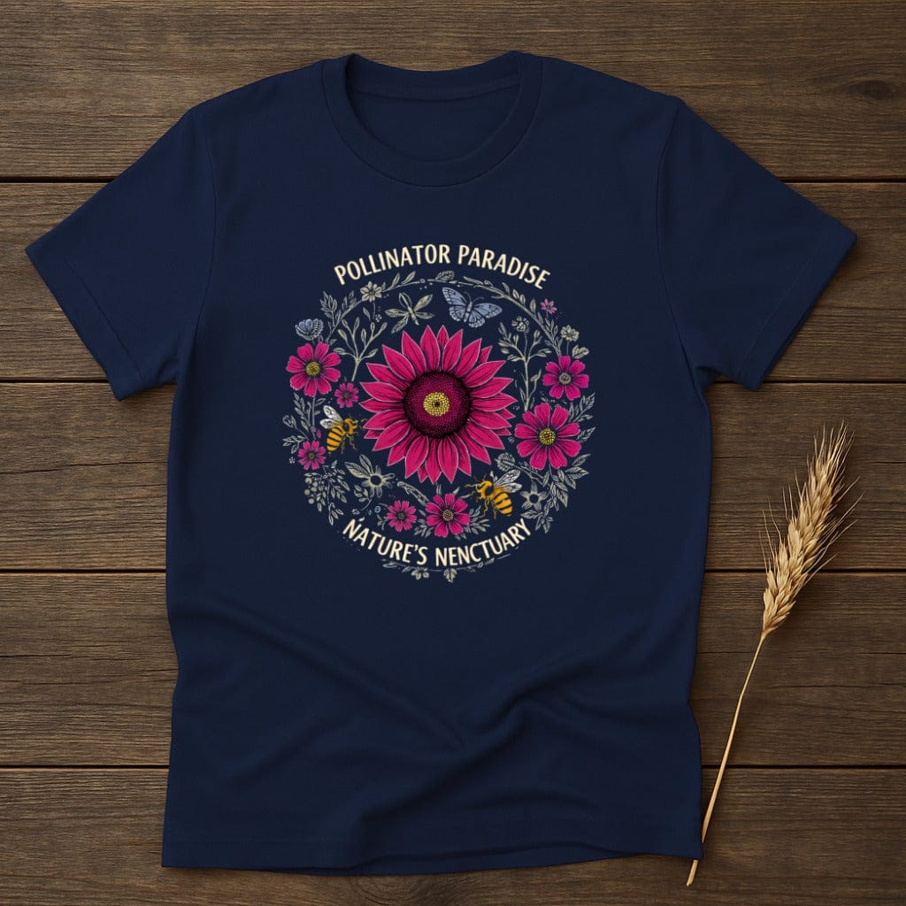 MyDesigns Physical Item S / Navy Pollinator Paradise T-Shirt