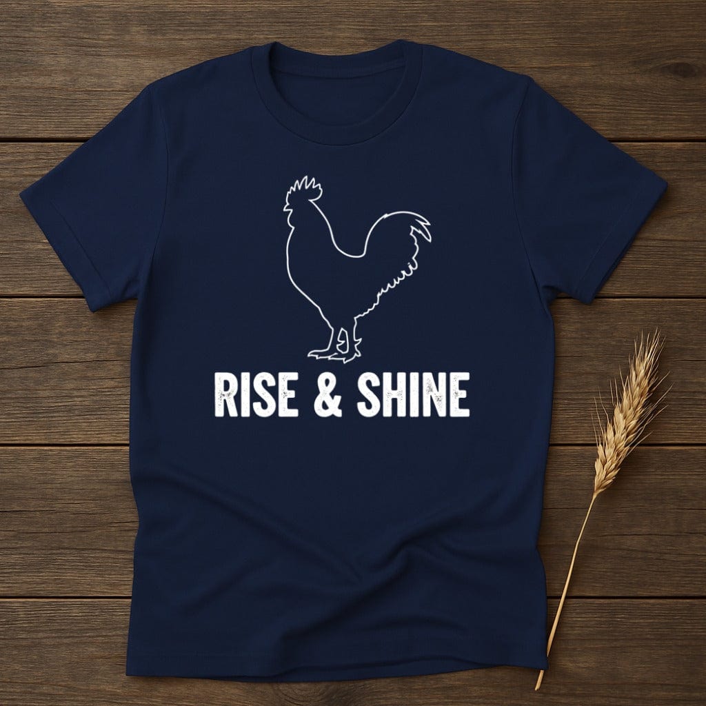 MyDesigns Physical Item S / Navy Rise Shine With Chicken T-Shirt