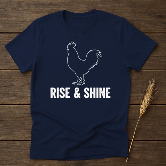 MyDesigns Physical Item S / Navy Rise Shine With Chicken T-Shirt