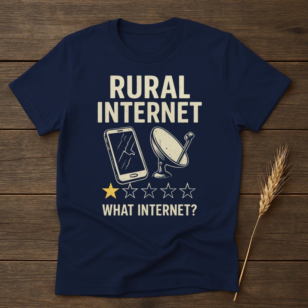 MyDesigns Physical Item S / Navy Rural Internet Review T-Shirt