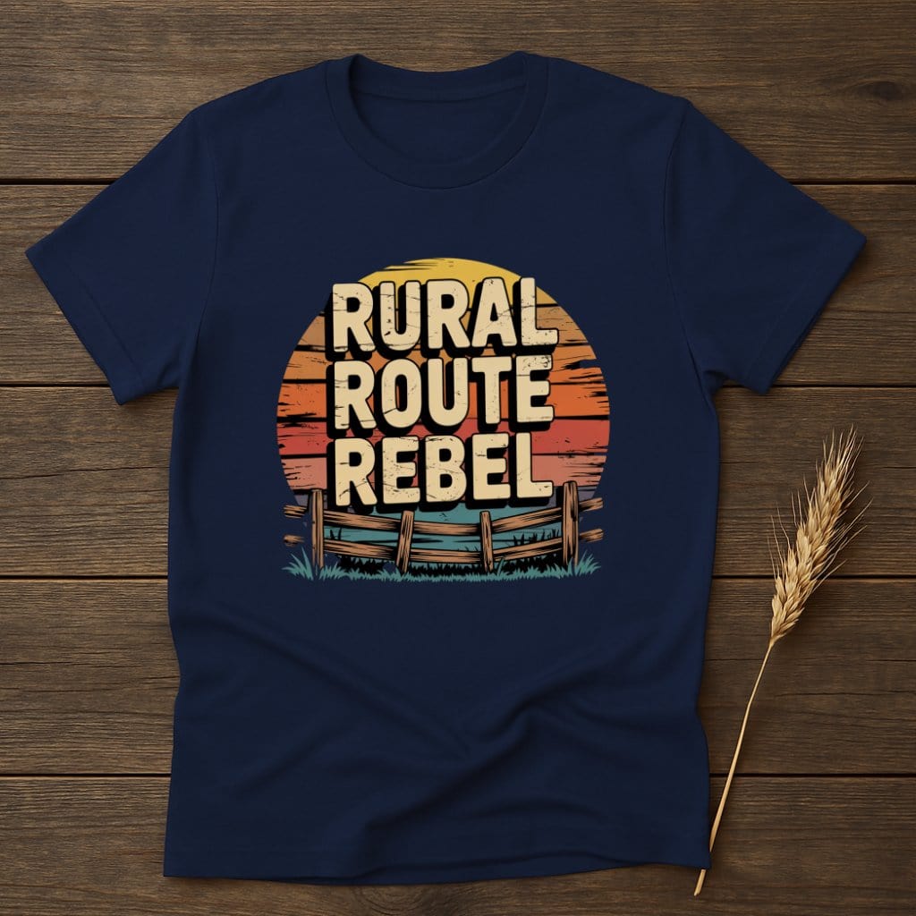 MyDesigns Physical Item S / Navy Rural Route Rebel Retro T-Shirts