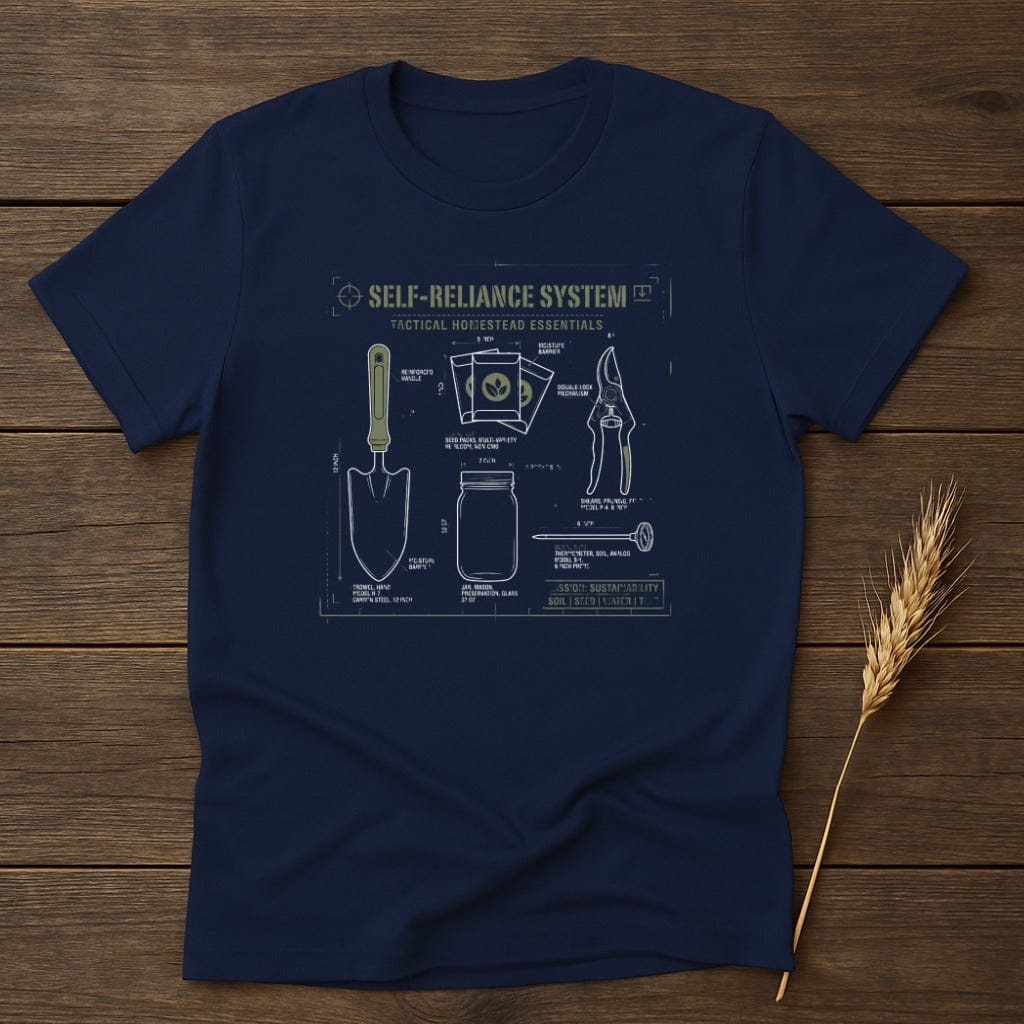 MyDesigns Physical Item S / Navy Self-Reliance System T-Shirt