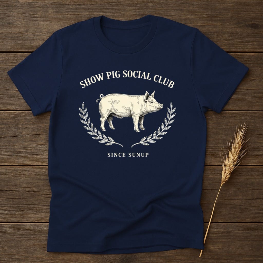 MyDesigns Physical Item S / Navy Show Pig Social Club T-Shirt