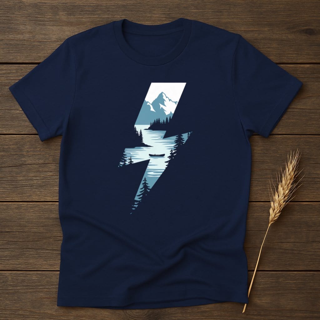 MyDesigns Physical Item S / Navy Striking Mountain Lake T-Shirts