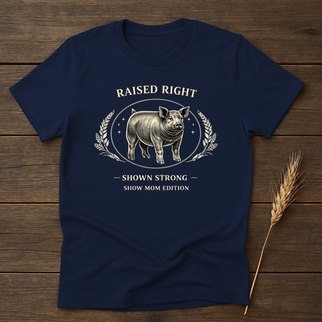 MyDesigns Physical Item S / Navy Strong Raised Pig T-Shirt