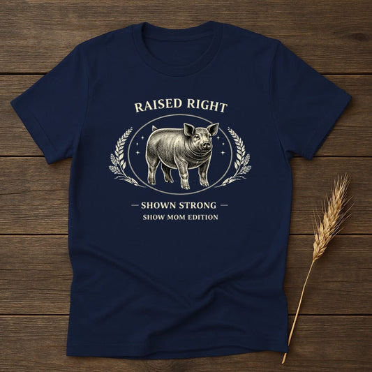 MyDesigns Physical Item S / Navy Strong Raised Pig T-Shirt