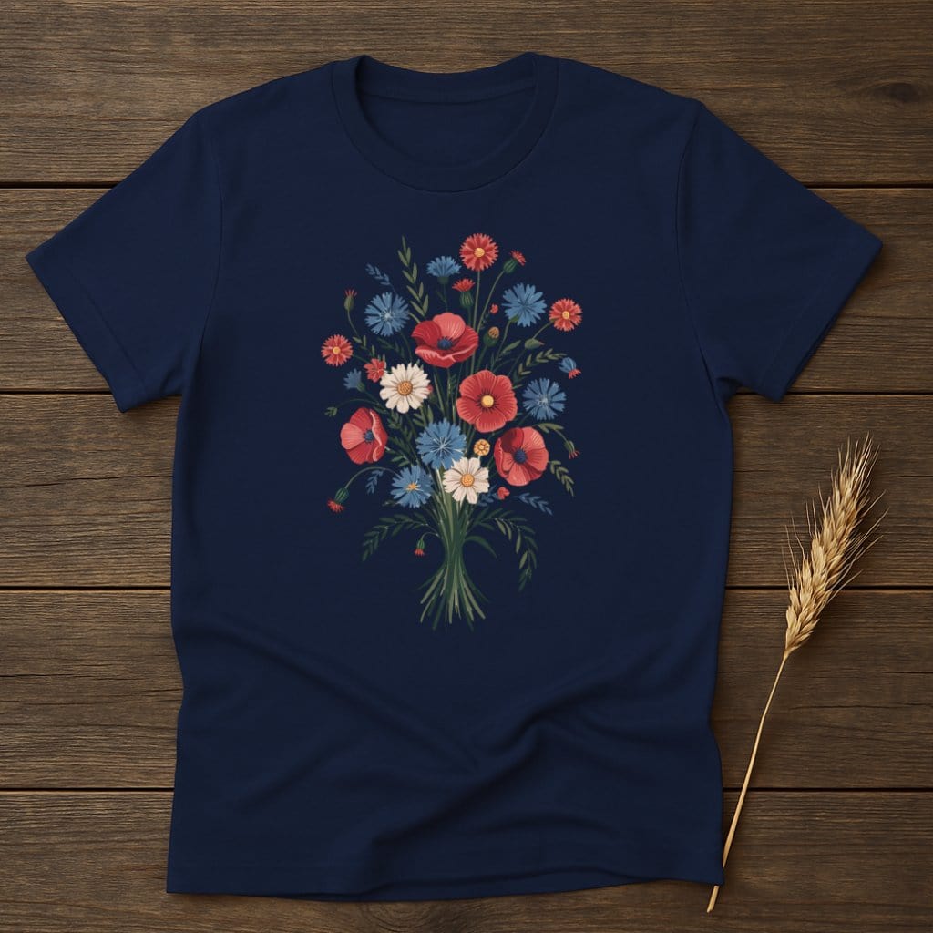 MyDesigns Physical Item S / Navy Summer Floral Bouquet T-Shirt