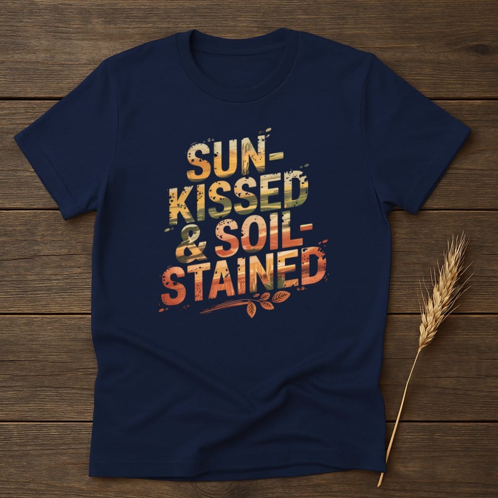 MyDesigns Physical Item S / Navy Sun Kissed And Soil Stained T-Shirt