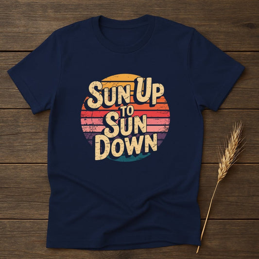 MyDesigns Physical Item S / Navy Sun Up To Sun Down Retro T-Shirts