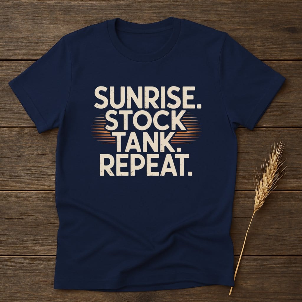MyDesigns Physical Item S / Navy Sunrise Stock Tank Repeat T-Shirt