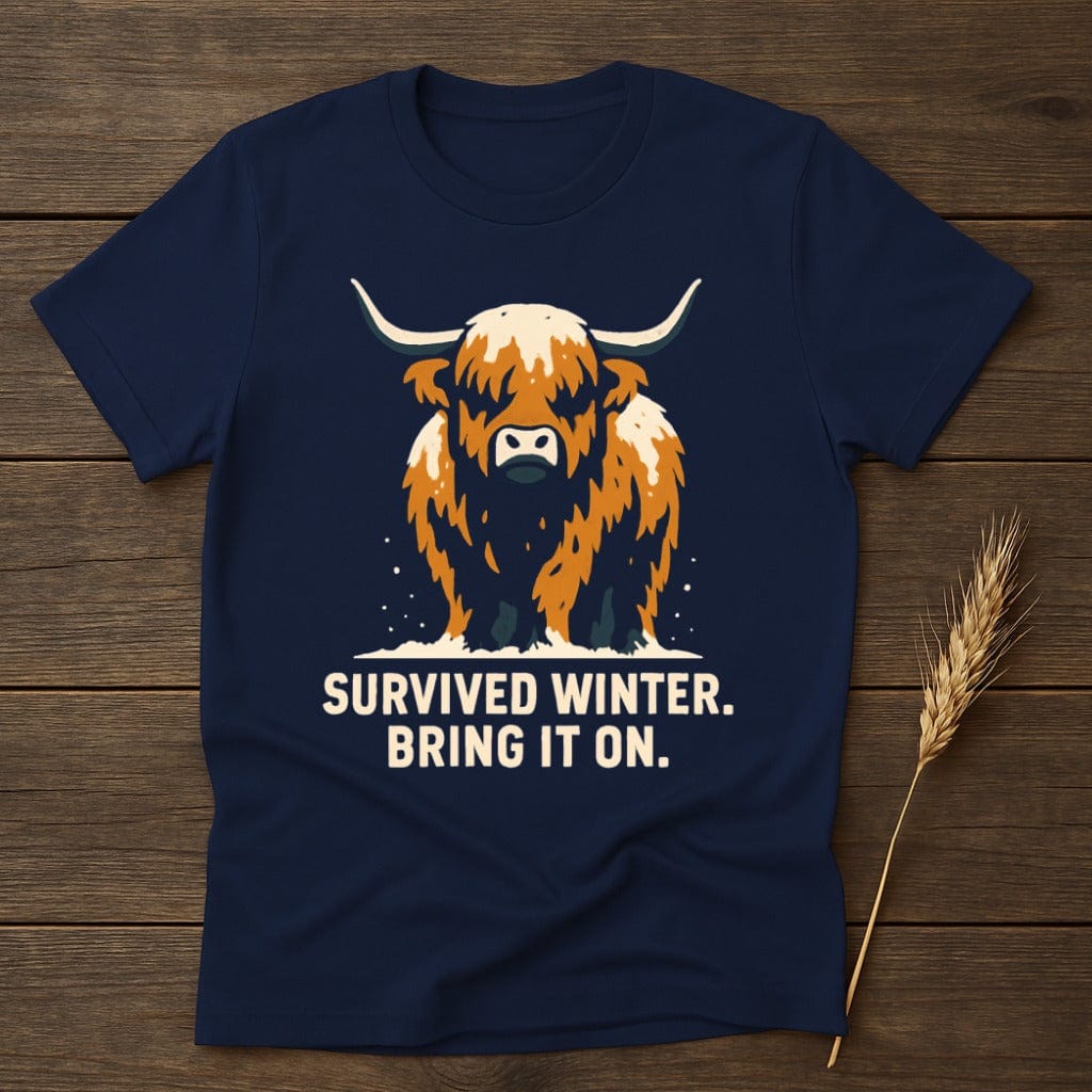 MyDesigns Physical Item S / Navy Survived Winter Bring It On T-Shirt