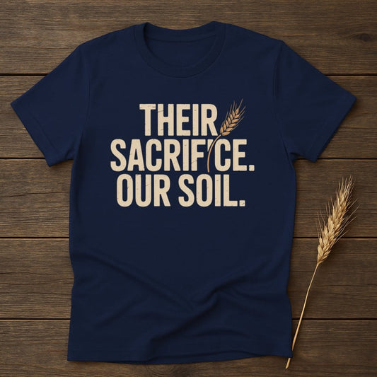 MyDesigns Physical Item S / Navy Their Sacrifice Our Soil T-Shirt