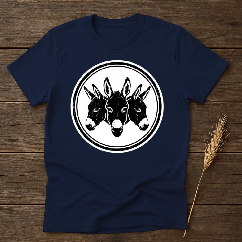 MyDesigns Physical Item S / Navy Triple Headed Donkey Logo T-Shirt