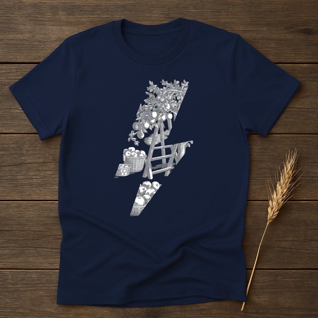 MyDesigns Physical Item S / Navy Vintage Apple Orchard T-Shirts