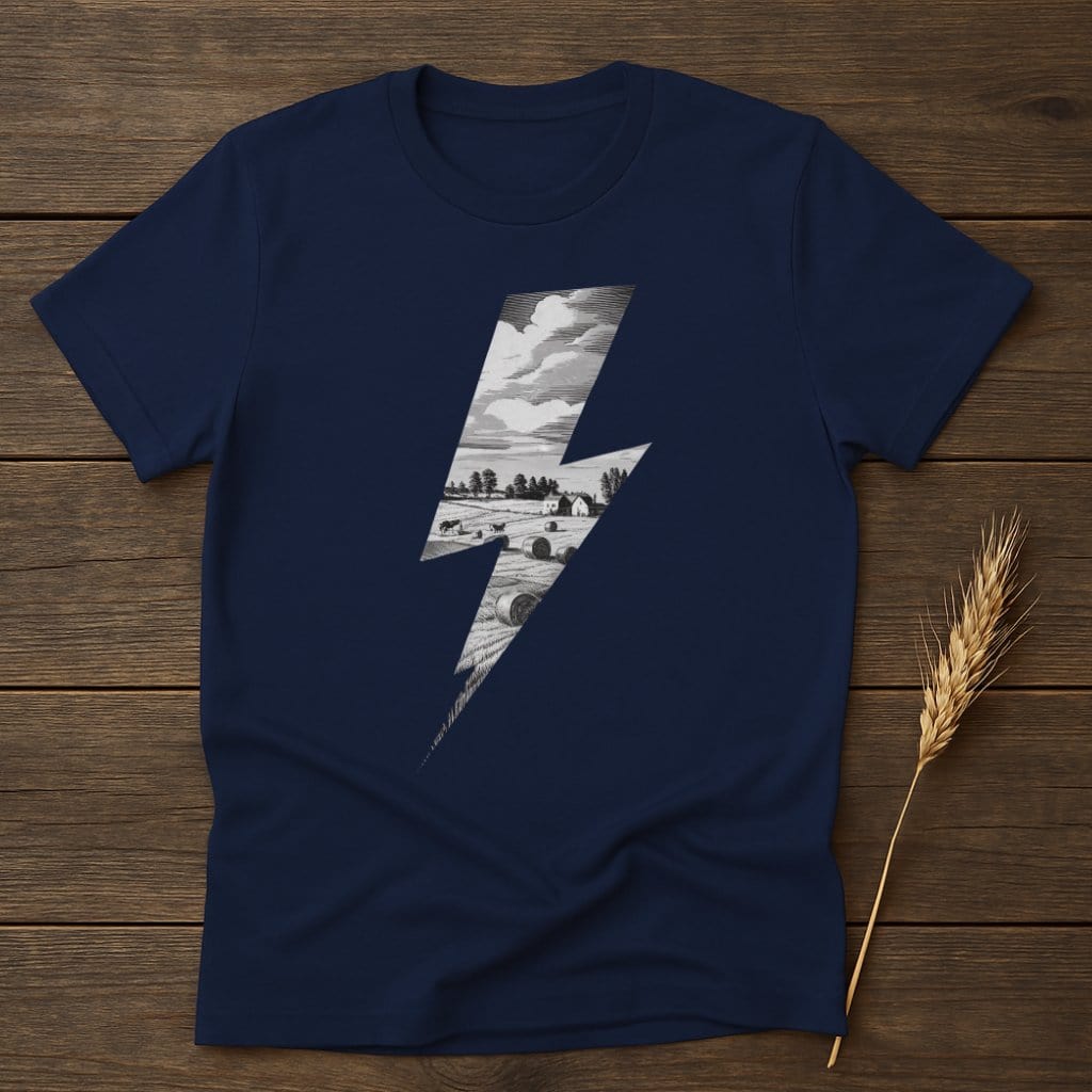 MyDesigns Physical Item S / Navy Vintage Farm Scene T-Shirts