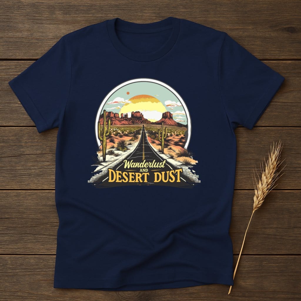 MyDesigns Physical Item S / Navy Wanderlust and Desert Dust T-Shirt