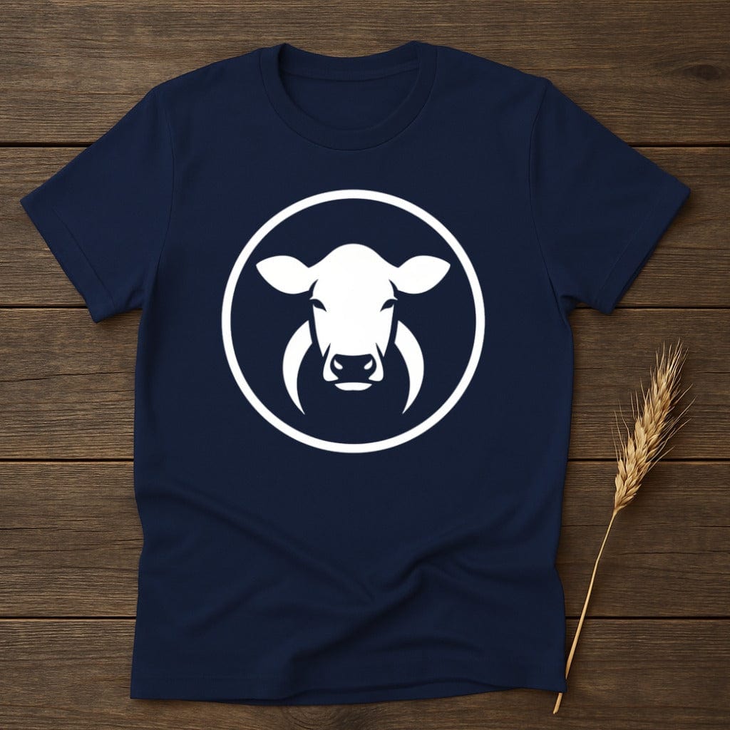 MyDesigns Physical Item S / Navy White Cow Logo T-Shirt