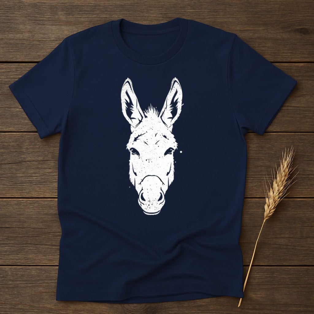 MyDesigns Physical Item S / Navy White Donkey Illustration T-Shirt