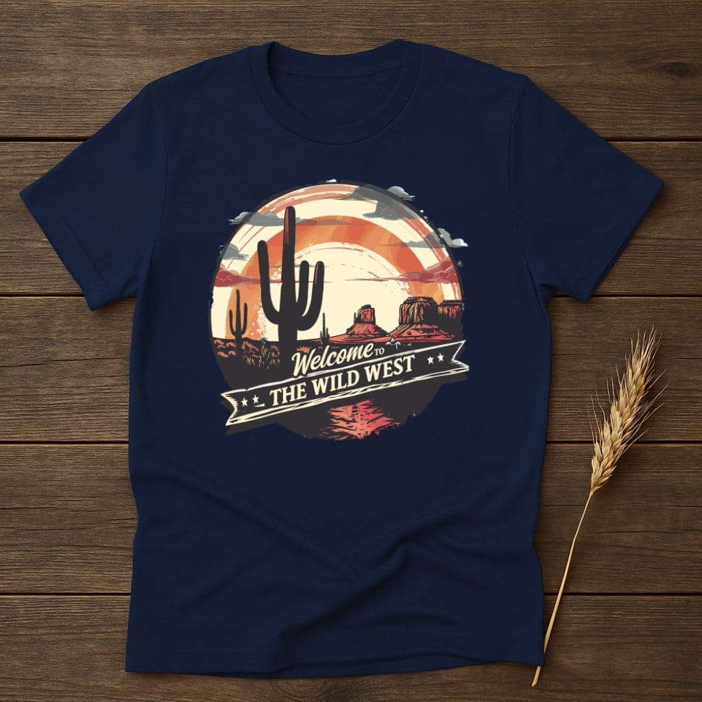 MyDesigns Physical Item S / Navy Wild West Desert Landscape Sunset T-Shirt