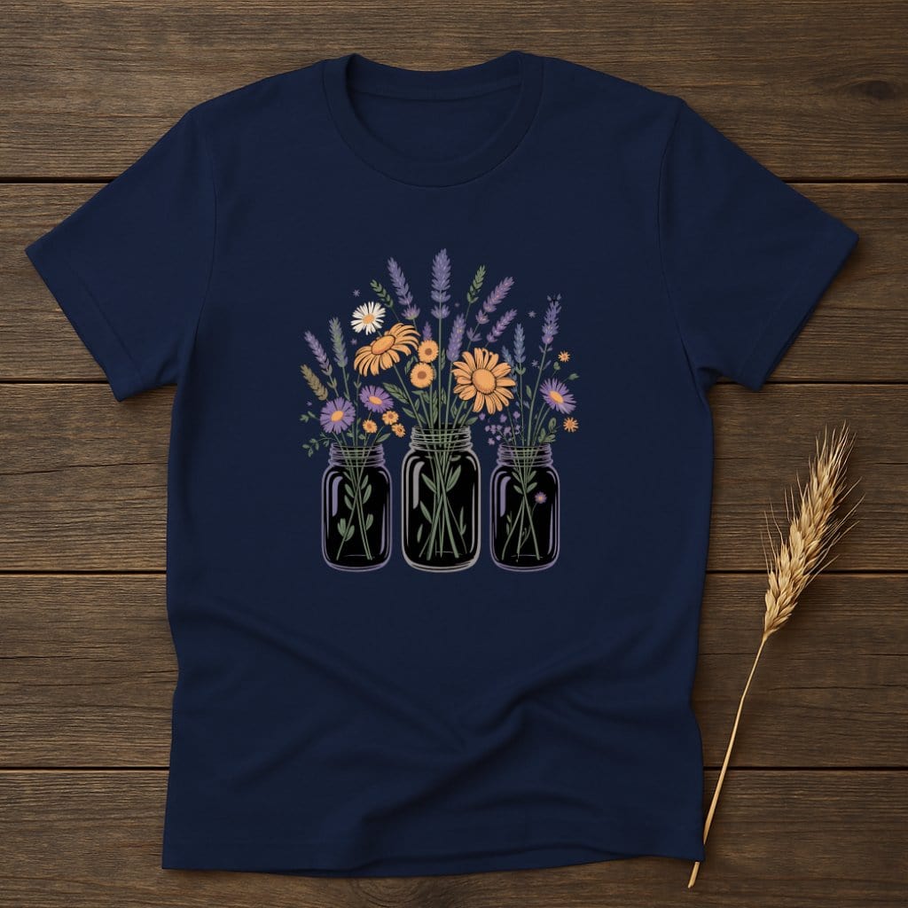 MyDesigns Physical Item S / Navy Wildflower Bouquets T-Shirt