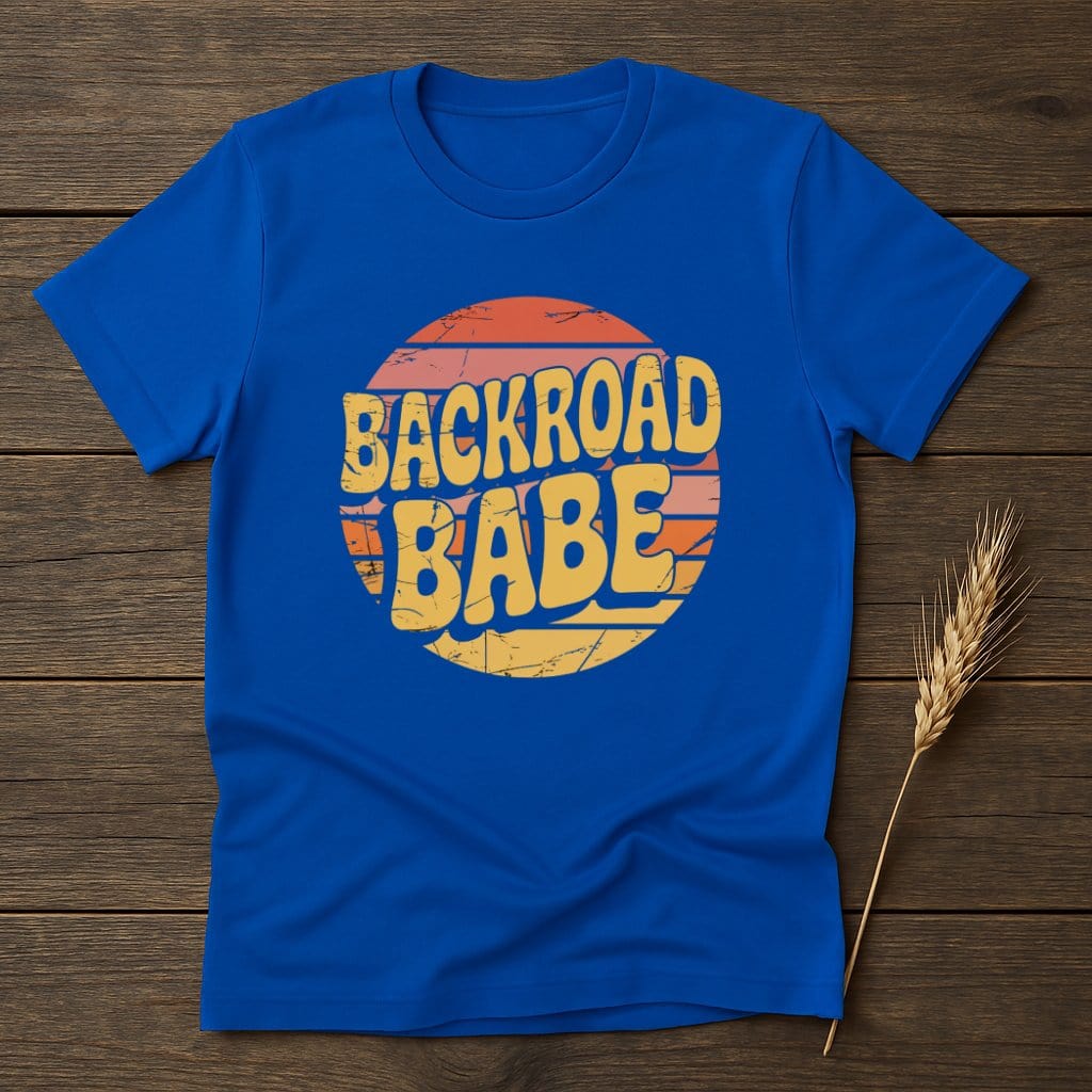 MyDesigns Physical Item S / Royal Backroad Babe Retro T-Shirts