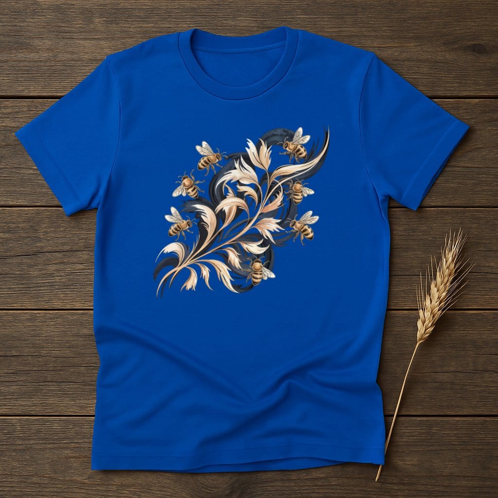 MyDesigns Physical Item S / Royal Bees On Flowers T-Shirt