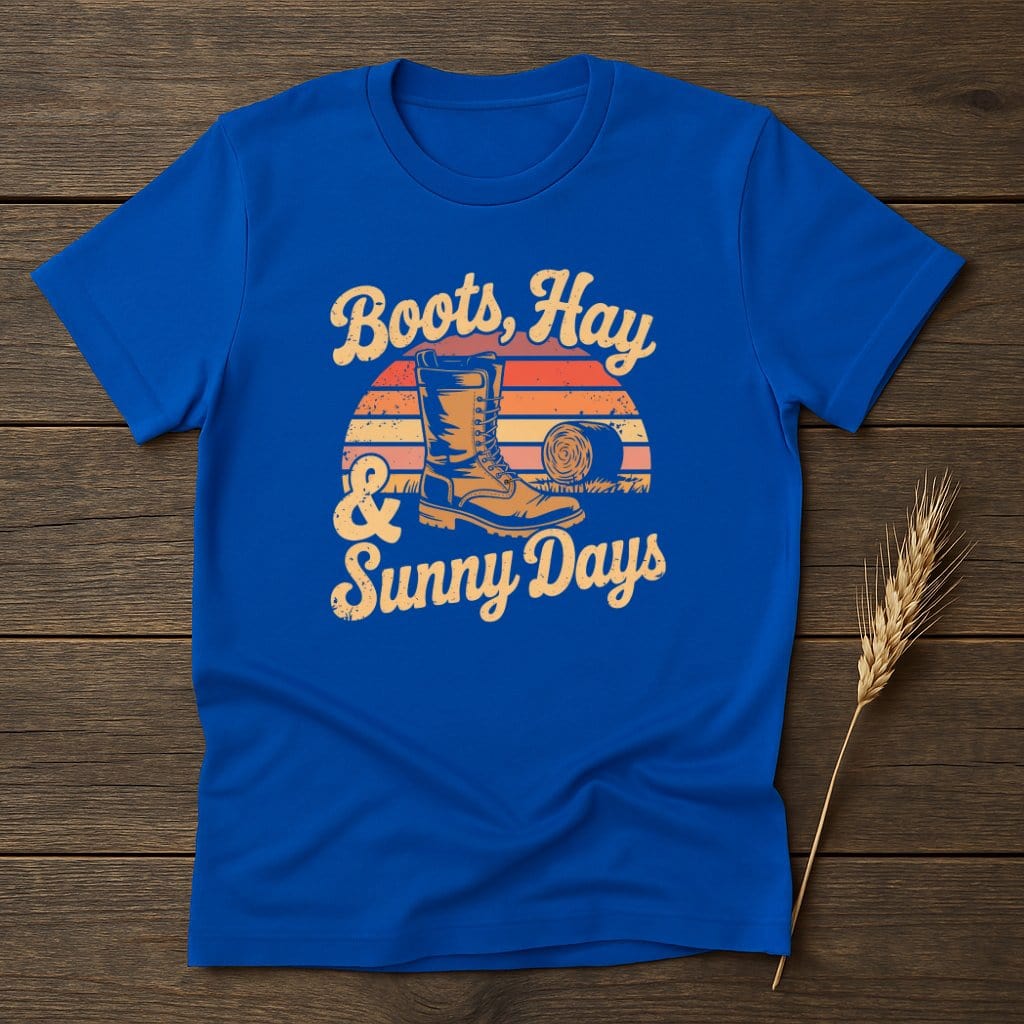 MyDesigns Physical Item S / Royal Boots Hay Sunny Days Retro T-Shirts