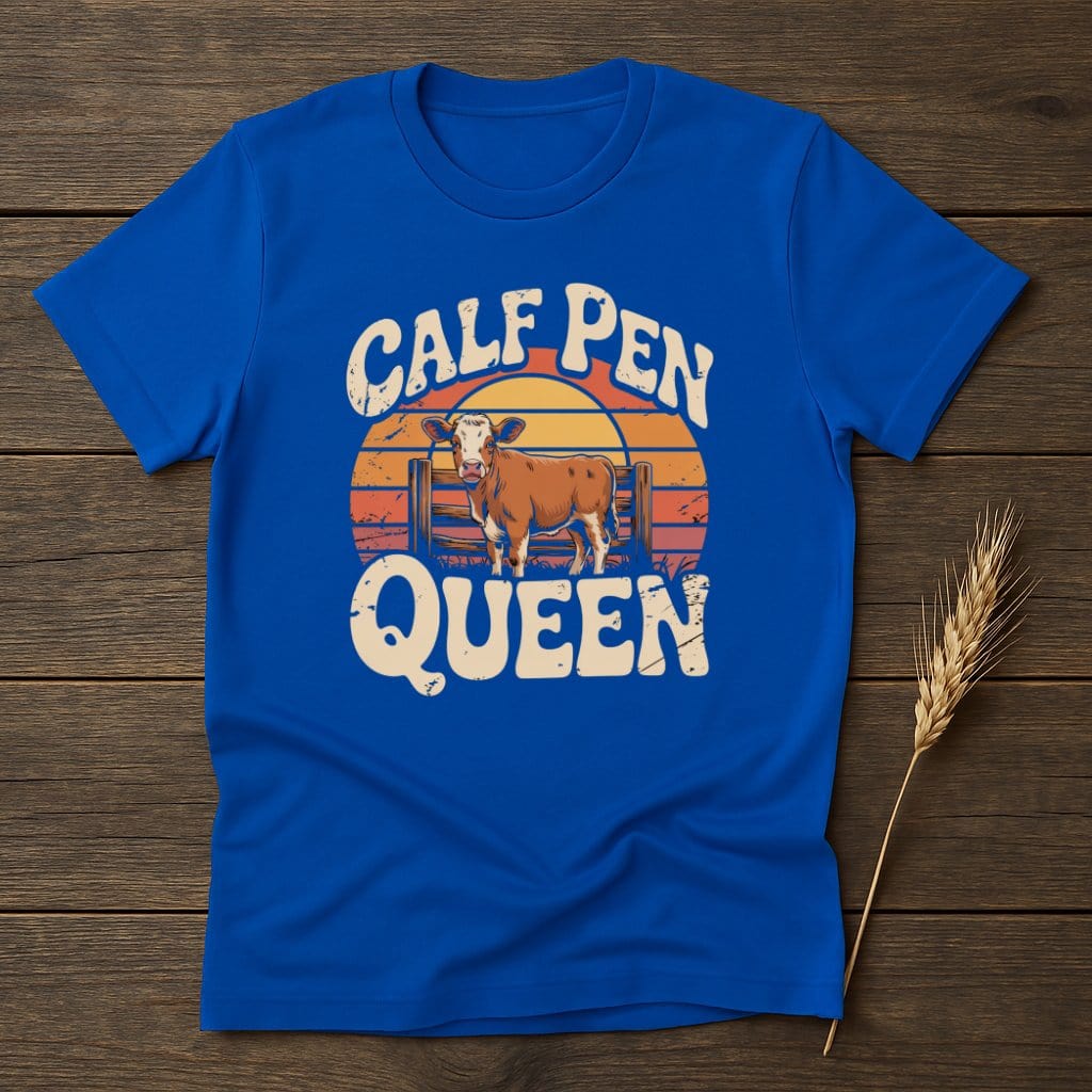 MyDesigns Physical Item S / Royal Calf Pen Queen Retro T-Shirts