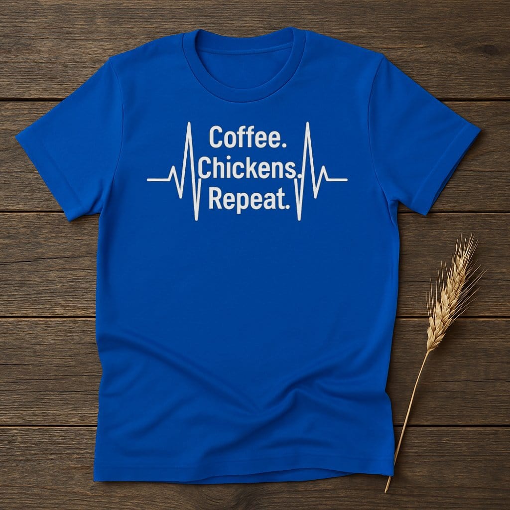 MyDesigns Physical Item S / Royal Coffee Chickens Repeat T-Shirts