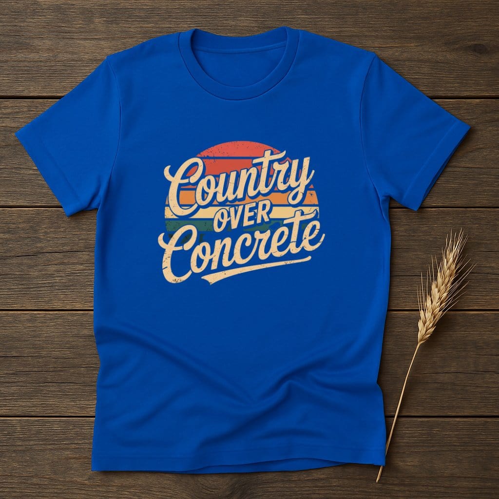MyDesigns Physical Item S / Royal Country Over Concrete Retro T-Shirts
