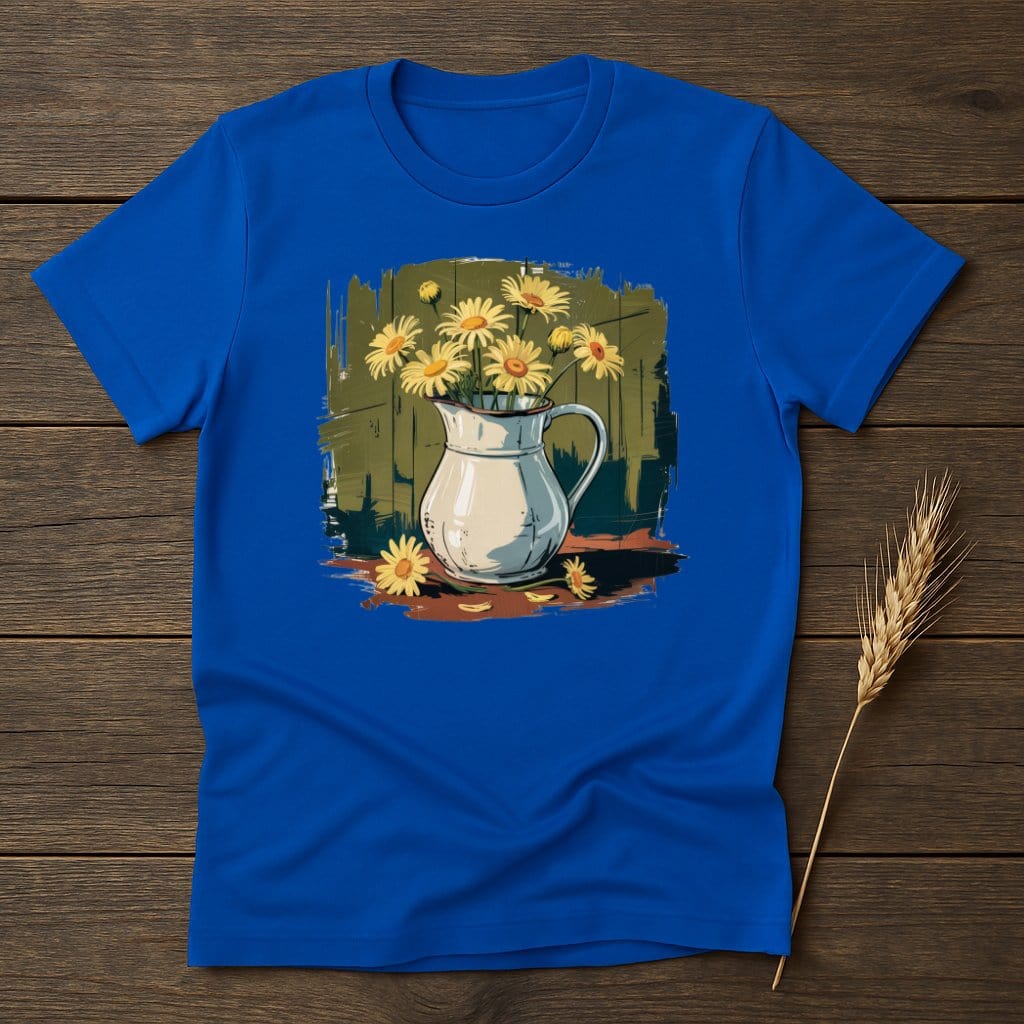 MyDesigns Physical Item S / Royal Daisy Flowers in Pitcher T-Shirt