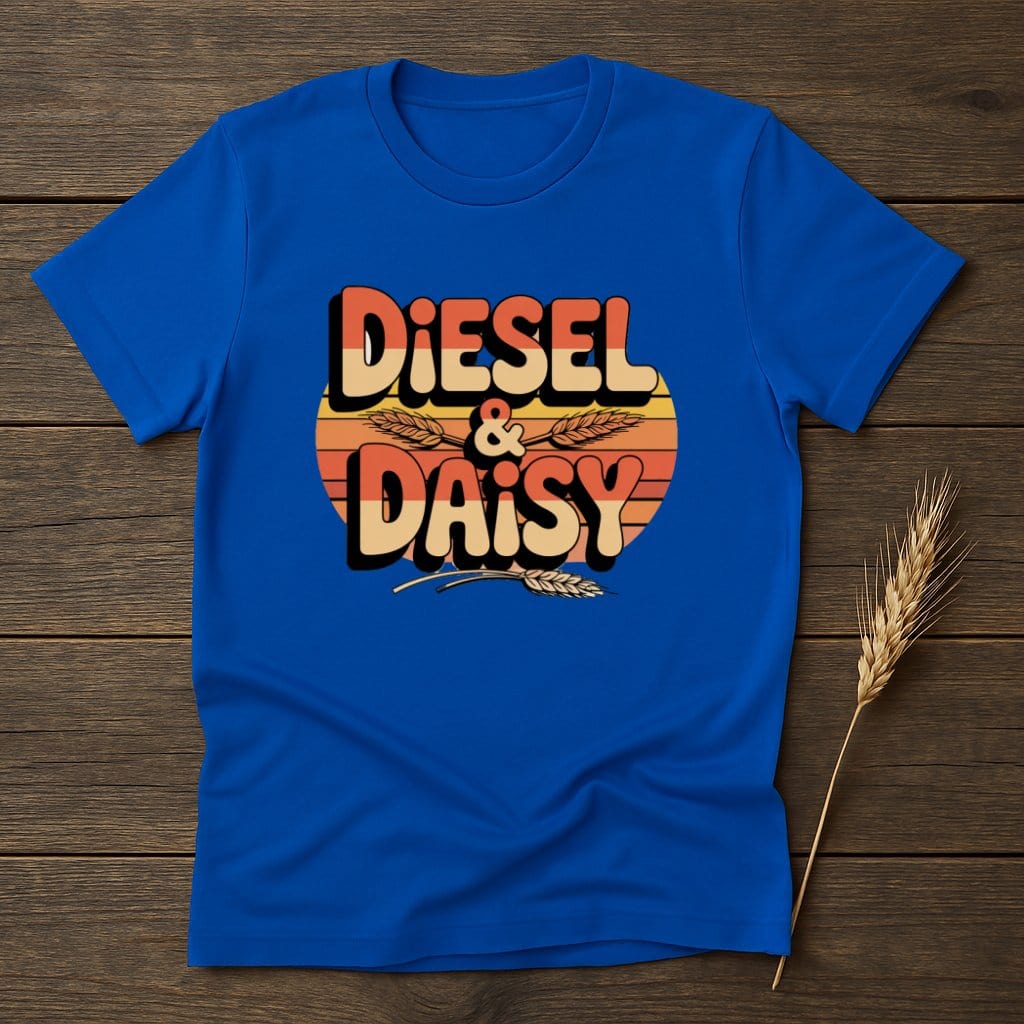 MyDesigns Physical Item S / Royal Diesel & Daisy Retro T-Shirts