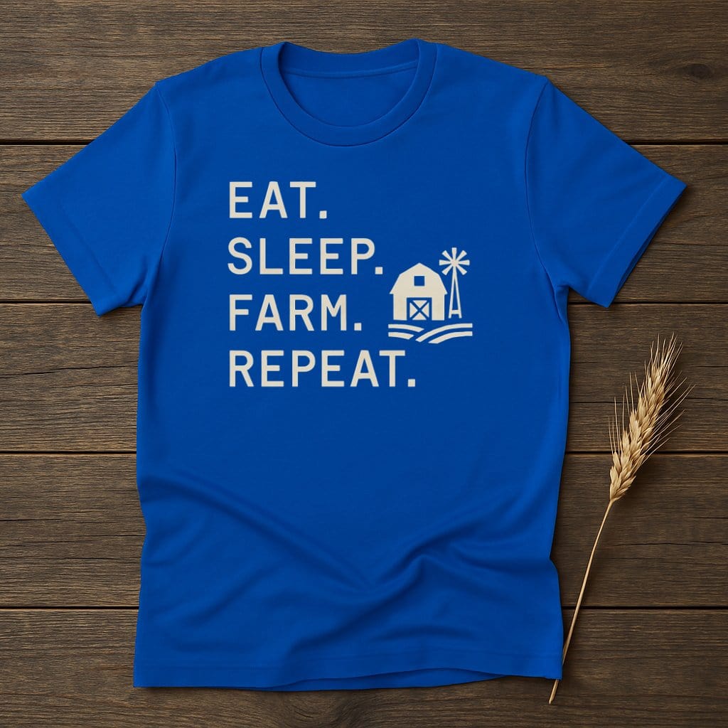 MyDesigns Physical Item S / Royal Eat Sleep Farm Repeat Farm T-Shirt
