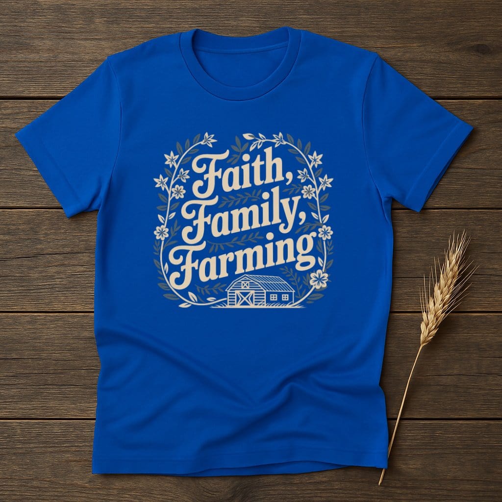 MyDesigns Physical Item S / Royal Faith Family Farming T-Shirts